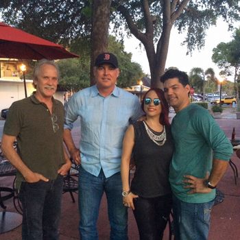 Saul Lopez Music images 2016 Con el fotografo Jay Nolan, el escritor Ace Atkins y mi esposa Nataly en Dunedin durante una presentación