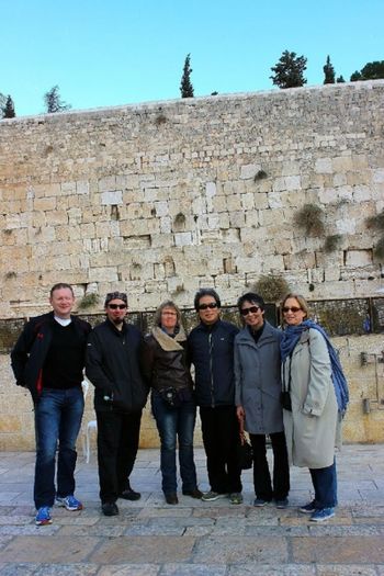 2013_jerusalem_westernwall 2013 at the Western Wall in Jerusalem with Marek Dykta, Sheryl Baily, Tiger and Akemi Okoshi and Debbie Bieri.