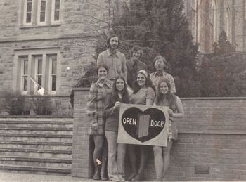 The OPEN DOOR at Phillips University-ek Frank, EK Bruhn, Morris, Kris, Lynnel, Janice, and ?-played churches and toured five states 72-73