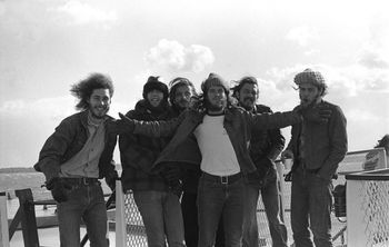 Original Cowboy on the ferry in New England Bill Pillmore,Pete Kowalkie, Scot Boyer, George Clark, Tom Wynn, Tommy Talton, photographed by Chris Thibaut