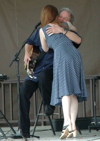 Tommy and Galadrielle Allman tommy gets a hug at the Big House Museum @ Galadrille Allman's book signing, April,2014