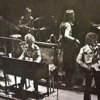 Cowboy Set, Randall Bramblett, organ, Bill Stewart, drums, David Brown, bass, Tommy Talton, guitar Scott Boyer, guitar, not pictured off to left. David Brown connecting with Jaimoe, drums, not pictured