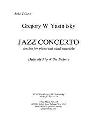Jazz Concerto Piano Part Title Page | Wind Ensemble Version