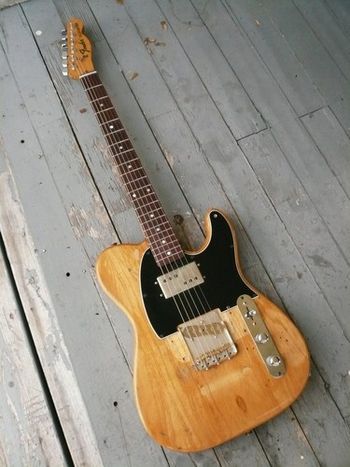 THE OL' TELE A wonderful, honest old plank of wood...this was my first electric guitar (I started out on borrowed instruments). A '68 Fender Telecaster that had been 'messed' with by the time I got it; with a strange Gibson style bridge - although it’s currently ‘in retirement’, I’ve tried to get it back closer to the original set up
