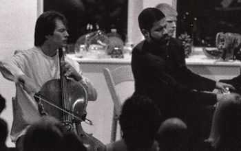 Cellist, Daniel Gaisford and pianist, José Fegali Performing the Brahms Cello Sonatas for Classical Action at the Gluckstern home in New York. 1706 Matteo Goffriller Cello. "Warburg"