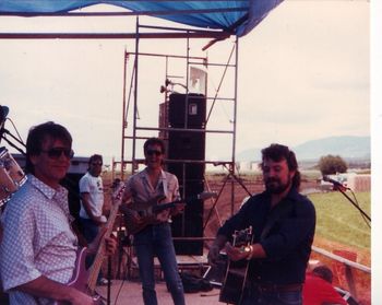 "The Roberts Meisner Band" Randy Meisner (the Eagles, Poco) Cary, and Rick Roberts (Firefall). Sound check for an outdoor festival in Montana.