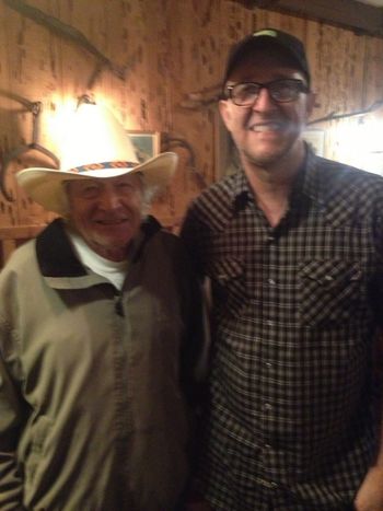 Ramblin Jack Elliot with Cary Park. This man is a legend. He was best friends with Woody Guthrie and they played music together. He came to a show I played with Billy Joe Shaver in northern California.
