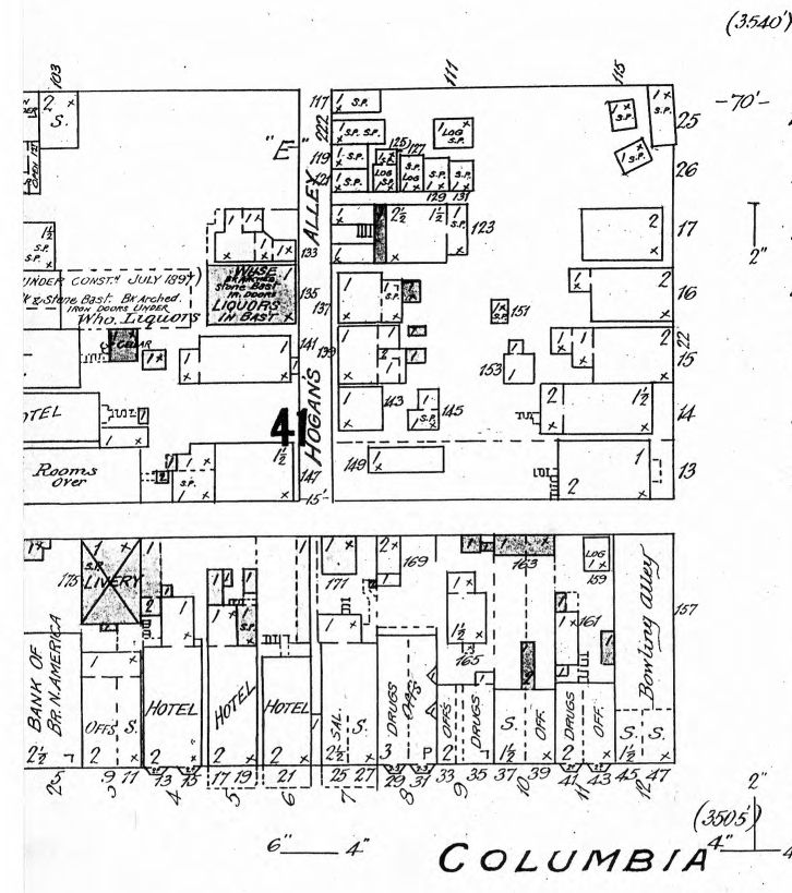 Block 41, between Columbia Ave and 1st Ave, and Washington St and Lincoln St