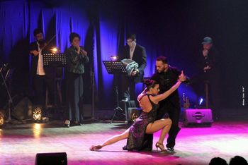 Mario Rahi, Debora Russ, Lysandre Donoso, Dancers: Georgia Priskou & Loukas Bolokas Tango الهوى a fusion between Oriental and Tango music Composed and Arranged by Martín Loyato & Ziyad Sahhab, organized by Lebanese Tango Dancer Mazeen Kiwan