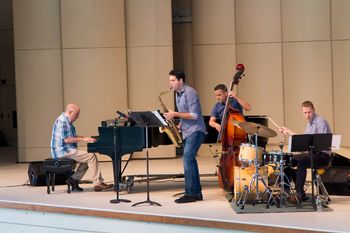 Adam Glaser Quartet at Usdan Festival, 2017 - l. to r.: Adam Glaser, piano; Sam Dillon, sax; Pete Coco, bass; Chris Smith, drums (Photo: Lafiya Watson)