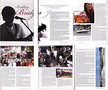 A six-page spread from Chicago-based Lakeland Boating magazine about Steel Bridge Songfest, the Holiday, and how it all fits together.