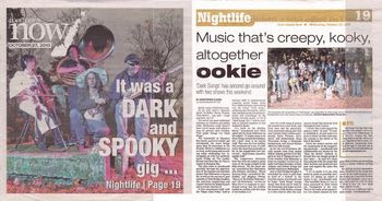 This article about Dark Songs 2010, the second annual event, made the front page of Door County Now.