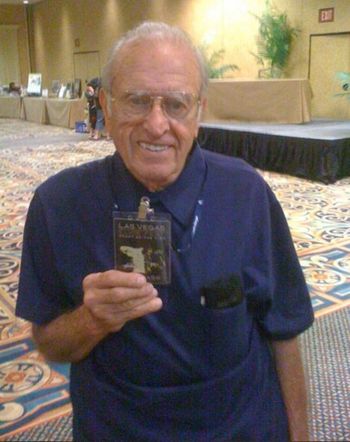 Dad with his ALL ACCESS PASS. He felt like a VIP. This was in the vender room in Vegas for Elvisfest at the Hilton July 2011