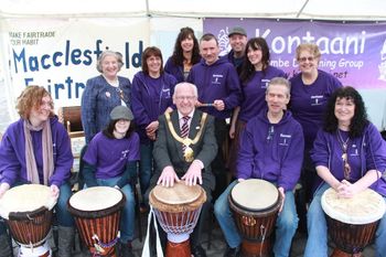 Macclesfield Fair Trade Gig with the lovely Mayor and his wife who were good sports and joined in with the drumming! x