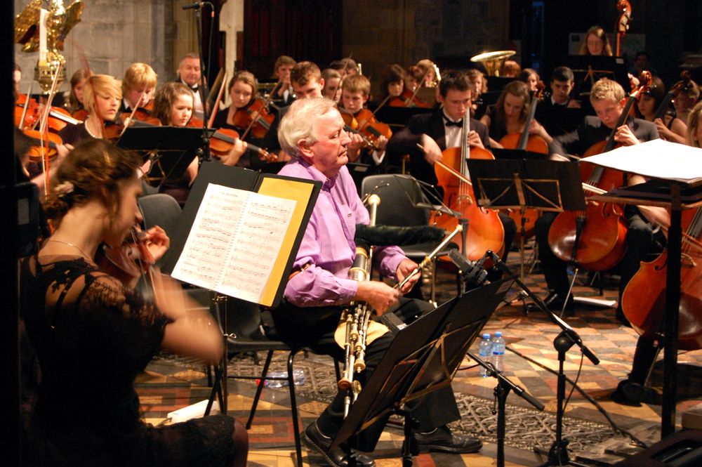 Liam O'Flynn performing The Brendan Voyage with the National Youth Orchestra of Ireland, St Canice's Cathedral, Kilkenny, 2010