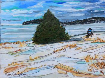 (Prints and cards available) "Cedar/ Sandy Beach Lake Superior" 8''x10'' on canvas $195...This is located on Sandy Beach Lake Superior near the A.Y. Jackson Memorial