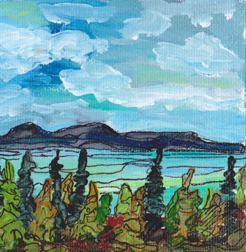 Title: " Sleeping Giant / Lake Superior...Love this view of the "Sleeping Giant" from the highway into Thunder Bay...available...Sold