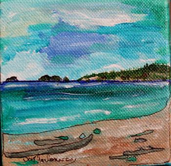 Title:"Agawa Bay/Lake Superior"...Looking west fromthe beach a Agawa Provincial Park...great place to camp and reflect...Sold