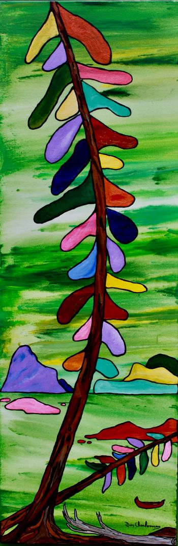 "Shoreline of The Soul" series ...12"x36" acrylic on canvas...celebrating the mystical Lake Superior Coastline $295.00 + shipping