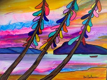 (Prints and cards available..New..."Katherine Cove/ Lake Superiror"...12x16" acrylic on canvas...$150.00