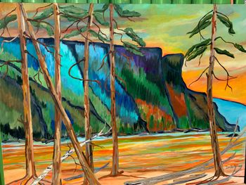 Sold 750.00(Prints and cards available)Sold...Old Woman Bay/ Lake Superior...36"x48"....The slendor and charm of Old Woman Bay will stay with you for a lifetime...