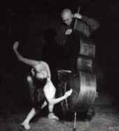 Chicago bassist Jason Roebke and Japanese dancer Akako Kato performed on the EMIT series at the Gulf Coast Museum of Art on 4/12/03.