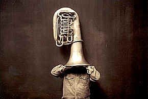 Tubist Tom Heasley created landscapes of low brass with his tuba and digital delay processors at the Palladium Theater.