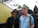 EMIT director David Manson with Sam Rivers after a cosponsored concert with the Salvador Dali Museum.