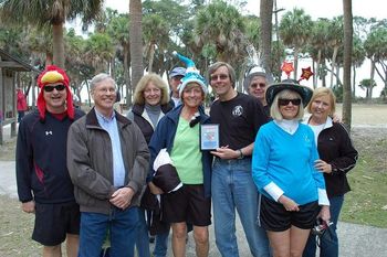 38 Members of the Beaufort Shag Club went and jumped in the ocean at Hunting Island State Park on New Years Day ! Air Temp - 57 / Water Temp 57. We won 1st First Place in the "Club / Organization" division. We raised $685.00 to help bring school children to the park for an education on the island and it's environment. ( Outdoor Schoolroom !! ) ROAD DAWG