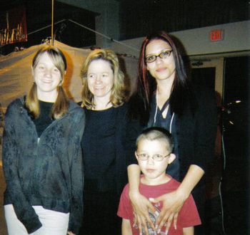 Here is a picture of me(the brunette), my son, aunt and cousin that live in Utah. We were having fun at the Top Twenty!