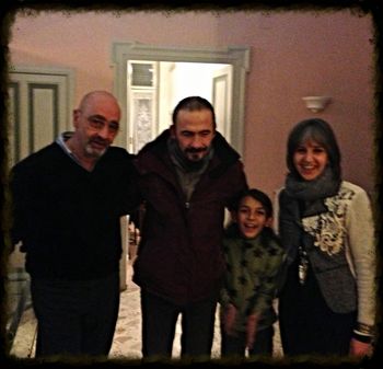 Massimo, Lupo, Gabriel (my son), and Lidia, at the lovely B&B before the show in Napoli. I love these guys...