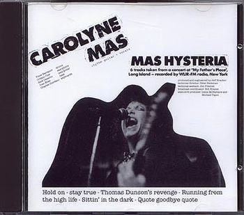 "Mas Hysteria" album on CD, Mercury and SPV Records, 1996. Cover from the record, designed to look like a bootleg album. Photo taken in Hamburg in 1979.