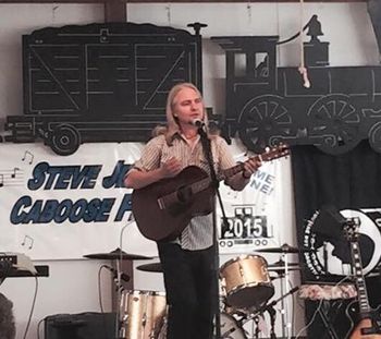 Will Scott performing at Steve Jeffris' Caboose Festival in the countryside, on the edge of Indianapolis, IN, 2015, opening for David Ball & The Pioneer Playboys