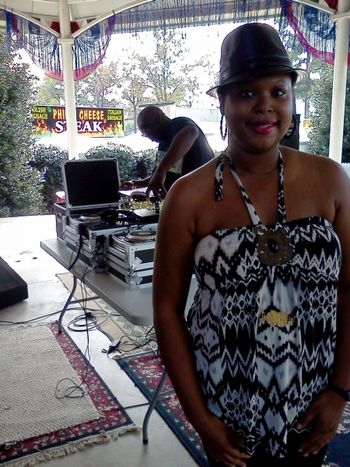 MS. CRYSTAL GETTING READY TO PERFORM AT THE 2012 DIXIE CLASSIC FAIR(BLACKSMITH DJ in the background).