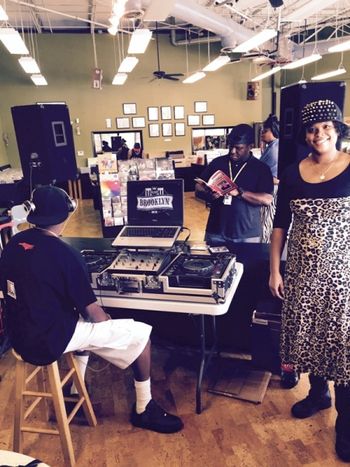 MS. CRYSTAL aka BONITA SEÑORITA by the DJ beside DJ JAMAL, SEAN CAMPBELL at NCSH 2015 VINYL & CD ALBUM RELEASE PARTY(EARSHOT WS, NC)!!!!