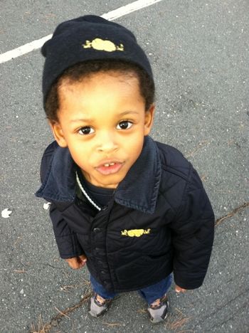 BABY SOUL CEO WEARING BABY SOUL QUILTED NAVY BLUE COAT WITH METALLIC GOLD SOUL-FULL PRODUCTIONS LOGO!!!!