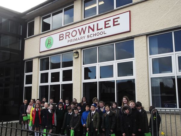P7 Children taking part in the World Wide Student Strike for Climate Change on 15th March 2019. This was an opportunity for young people to show their concern for environmental issues which are leading to climate change.
