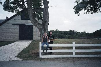 Sitting on the Fence: Kelly Knapp and Bob Angell take a break during the recording of the "True-Tone" album.(Photo: Steve Rizzo)