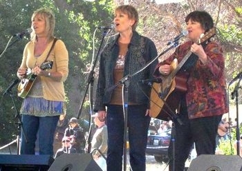 Women on the Move Trio (Linda Geleris, Trish Lester, Joan Enguita) perform their way to FIRST PLACE in the Singing Competition on the main stage at the 51st Topanga Banjo/Fiddle Contest & Folk Festiva