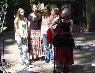 Me and My Angel Singers at Live from the Oak Grove in Ventura, VA / from the left: my daughter, Christiana, my niece, Bethany, my daughter, Marielle, and my niece, Dawn