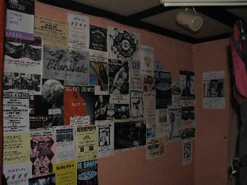 After rocking, we were invited to start a new patch on the Dove Inn's wall of posters, and were sold incredibly strong beer very cheaply.
