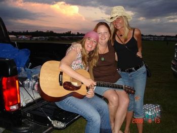 a break from the mud wrestling w/ bridget and amy at country fever fest; photo by sharon and john champlin