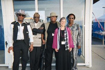 Larry Taylor Blues & Soul Band at Vicksburg, Miss. Wang Dang Doodle Fest 2006. From Left: Willie Davis, guitar; Larry Taylor vocals; Osee Anderson bass; Bonni, keys; West Side Wes, drums