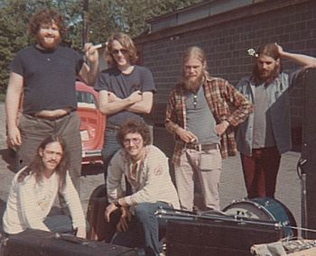 1973 Ed Vadas and the Big City Blues Band Standing L-R Ed, Paul, other bandmenbers. Amherst, Mass, 1973