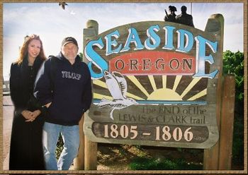 As you can tell by our attire during a stop-over in this beautiful seaside (as the name implies) village along the Oregon coast that the weather was not your typical November climate we had before we