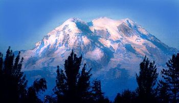 Mt. Rainer in the morning while on tour through Yelm, WA. in Northwest part of the country. (Photo by Jim Whirlow 2007)