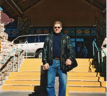 Jim preparing to hit the road once again on a Fall morning after running the show at the Matazal Casino in Payson, AZ.