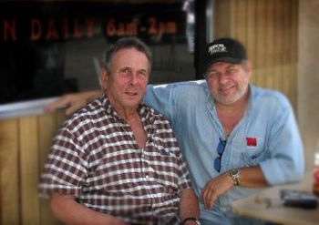 The road has many trills, like sharing an afternoon with a LEGEND - here Jim sits with 60’s drummer ("Teen Beat" & "Let There Be Drums" fame) SANDY NELSON - who was an inspiration and hero to Jim as