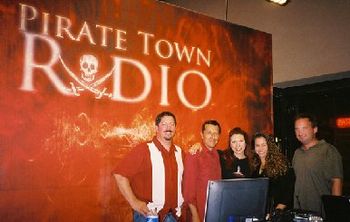 Bethany posing after her first gobal internet broadcast interview with the team of Pirate Town Radio an Arts and Informational broadcast station in San Pedro, CA.