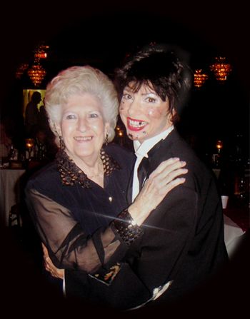 Pompano Beach, FL.- In her finale’ make-up, Bethany greets her favorite Aunt, Alice Vosen, after the show who is also a performer with the Broadway Ziegfeld Follies. Right after this picture was ta